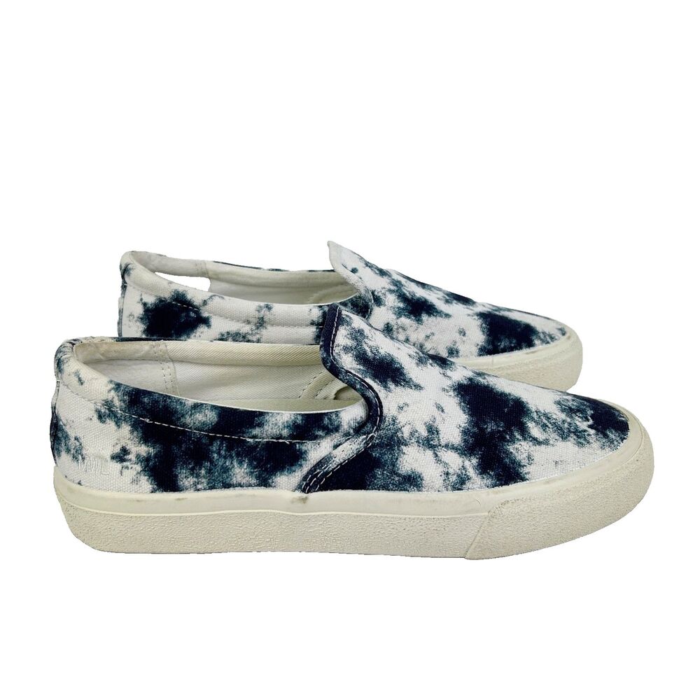 Madewell Sidewalk Slip On Sneakers Tie Dyed Recycled Canvas Tennis Shoes Comfy 7